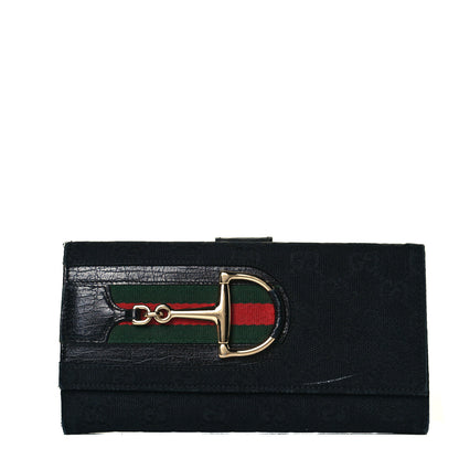 Gucci Monogram Hasler Continental Wallet Black 1 of 11