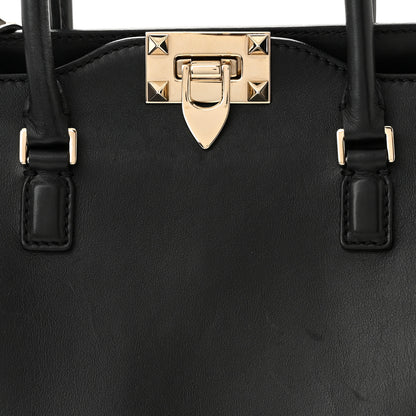 Valentino Garavani Vitello Small Rockstud Double Handle Tote Black 5 of 14