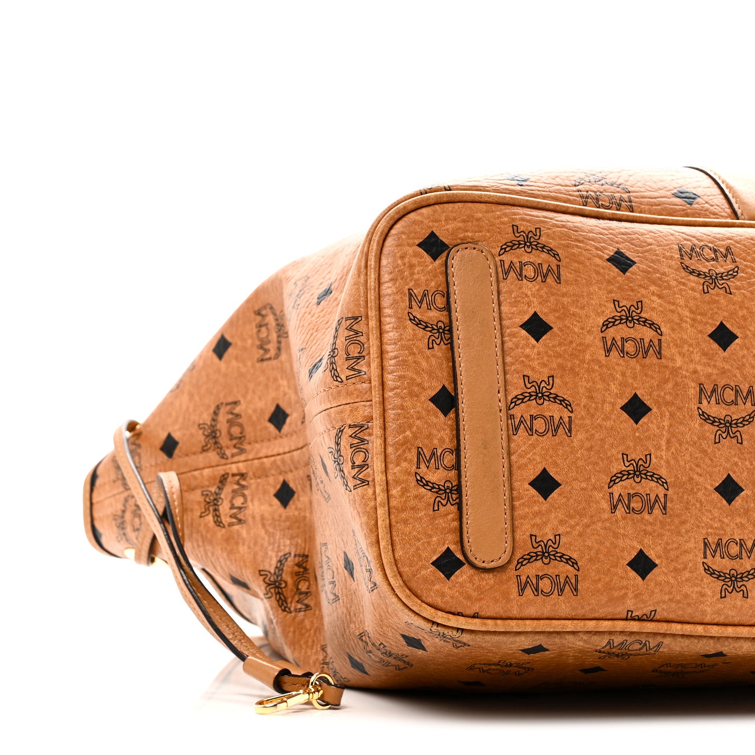 MCM Visetos Medium Liz Reversible Shopper Tote Cognac 1878908