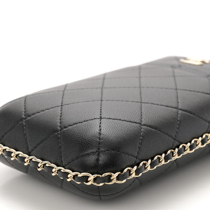 Chanel Lambskin Quilted Chain Around Phone Holder Black 10 of 11