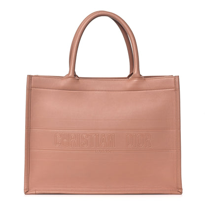 Christian Dior Calfskin Embossed Medium Book Tote Rose de Vents 1 of 16