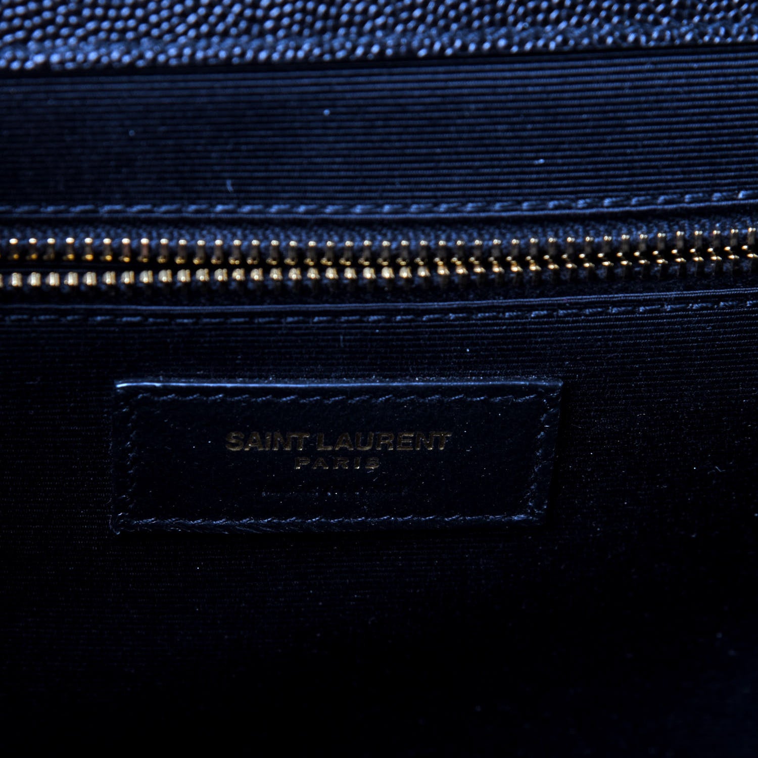 Saint Laurent Grain De Poudre Textured Mixed Matelasse Large Triquilt Monogram Satchel Black 6 of 13