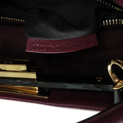 Fendi Vitello Dolce Marmol Large Peekaboo Iconic Satchel Bordeaux Graphite 7 of 7