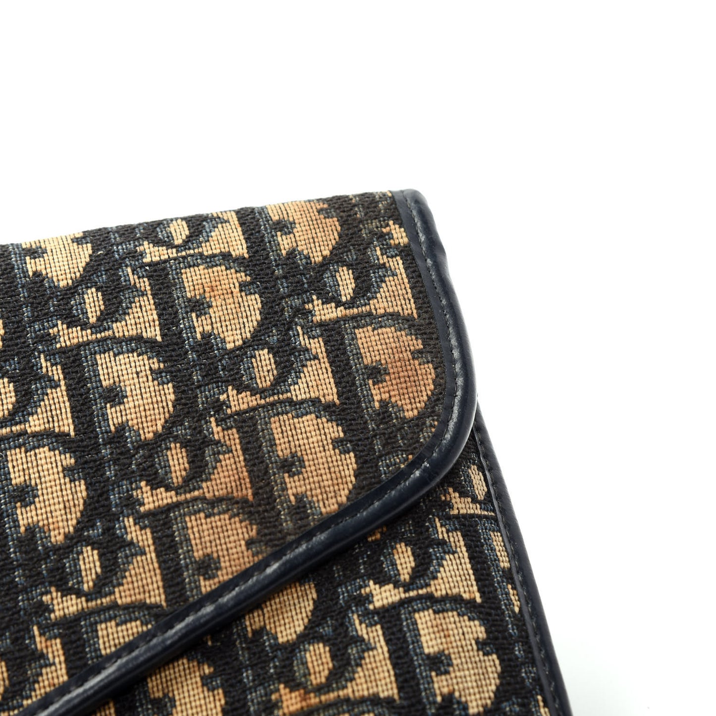 Monogram Envelope Flap Clutch Navy Blue