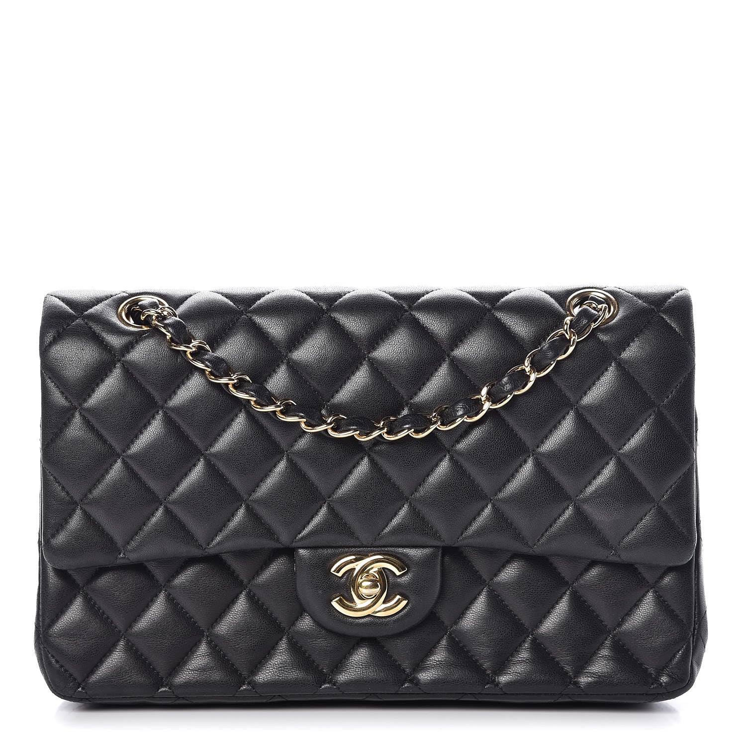 Chanel Lambskin Quilted Medium Double Flap Black 1 of 14