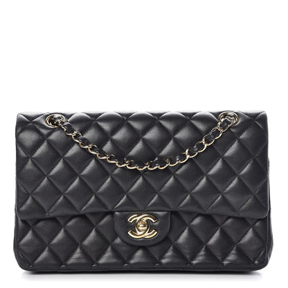 Chanel Lambskin Quilted Medium Double Flap Black 1 of 14