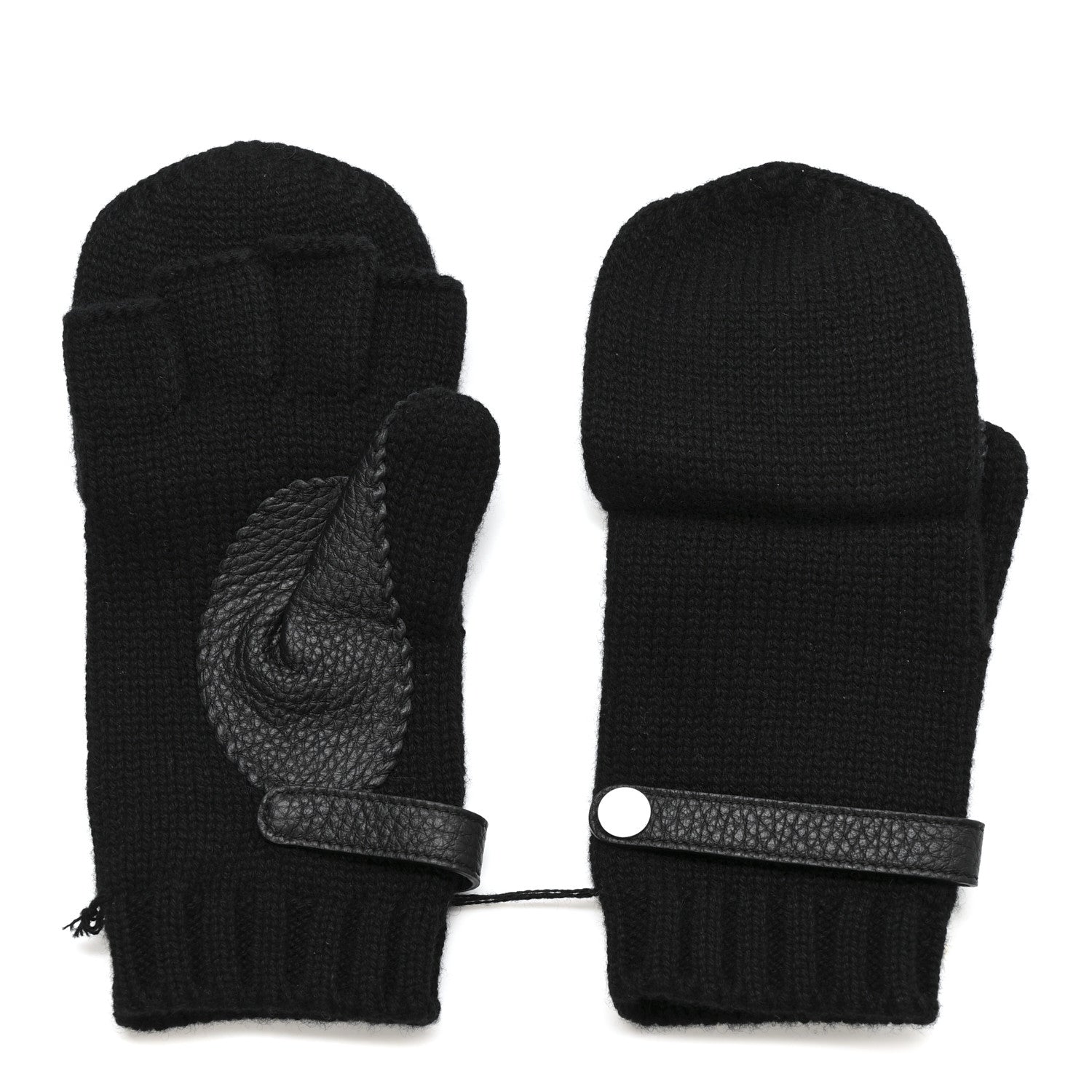 Hermes Cashmere Deerskin Baltimore Gloves S Black 2 of 4