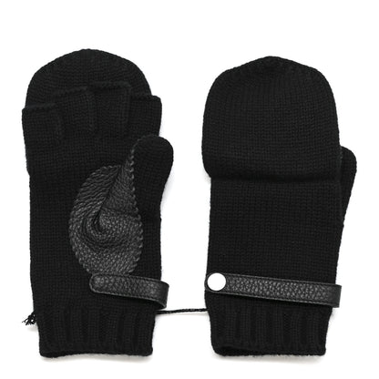 Hermes Cashmere Deerskin Baltimore Gloves S Black 2 of 4