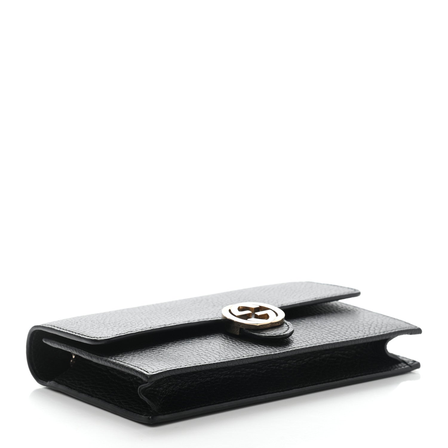 Gucci Dollar Calfskin Interlocking G Chain Wallet Black 4 of 8