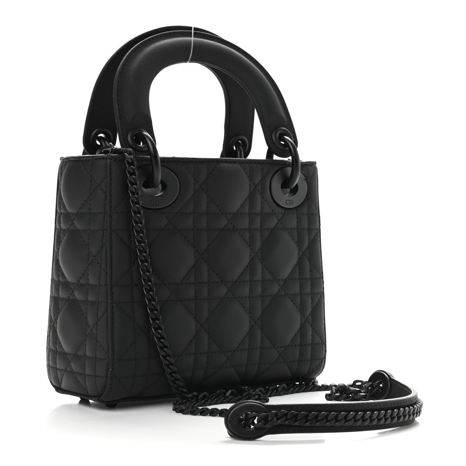 Christian Dior Ultra Matte Calfskin Cannage Mini Lady Dior Black 3 of 8