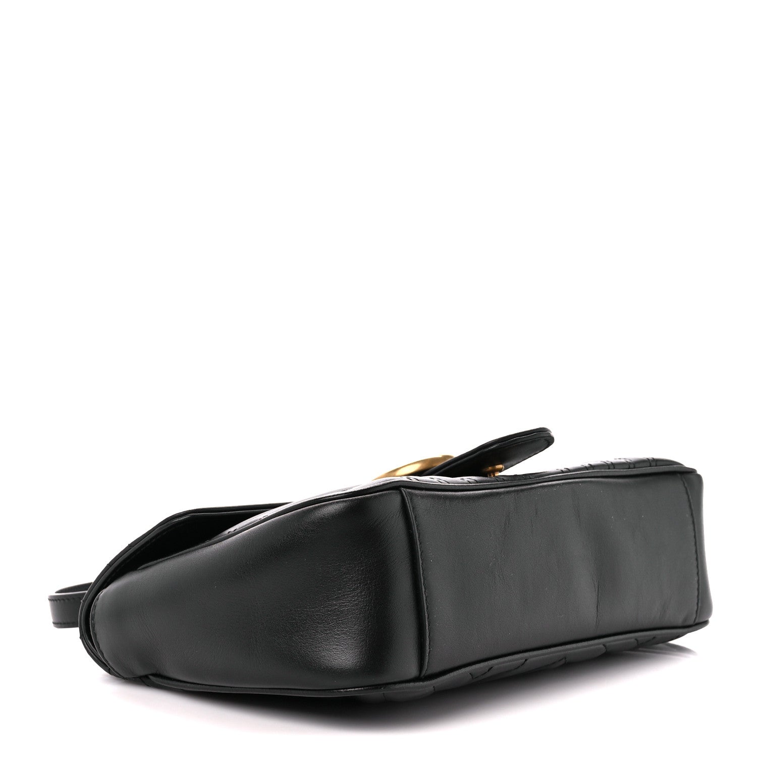 Gucci Calfskin Matelasse Small GG Marmont Shoulder Bag Black 4 of 11