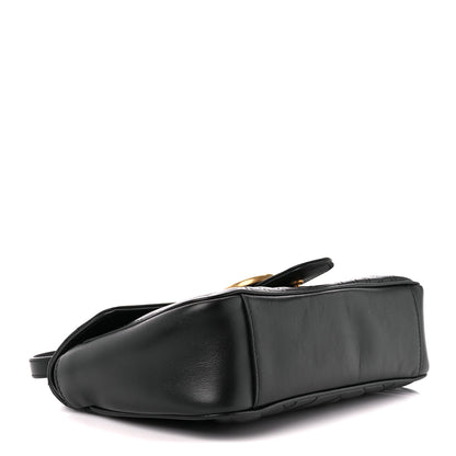 Gucci Calfskin Matelasse Small GG Marmont Shoulder Bag Black 4 of 11