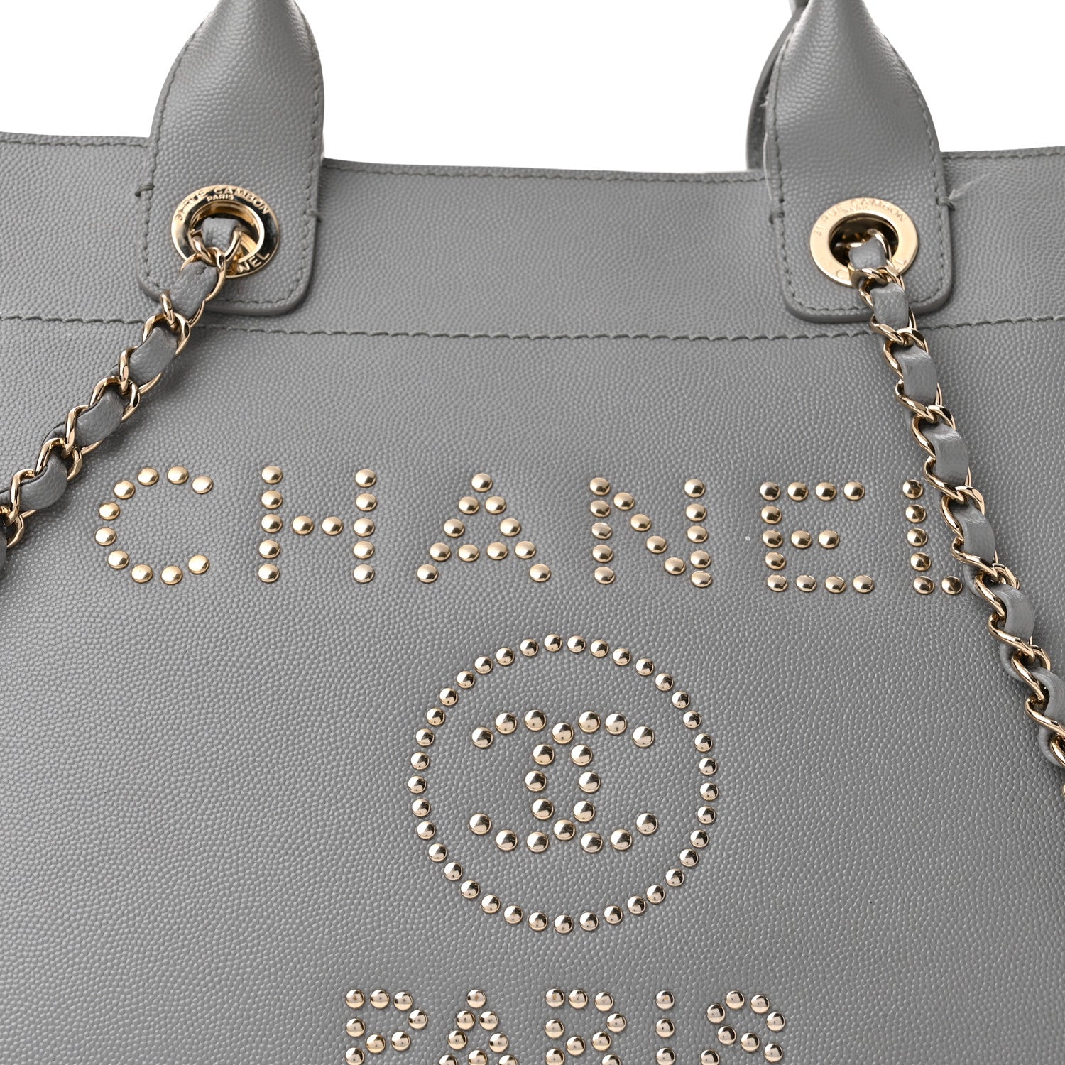 Chanel Caviar Studded Small Deauville Tote Grey 8 of 10