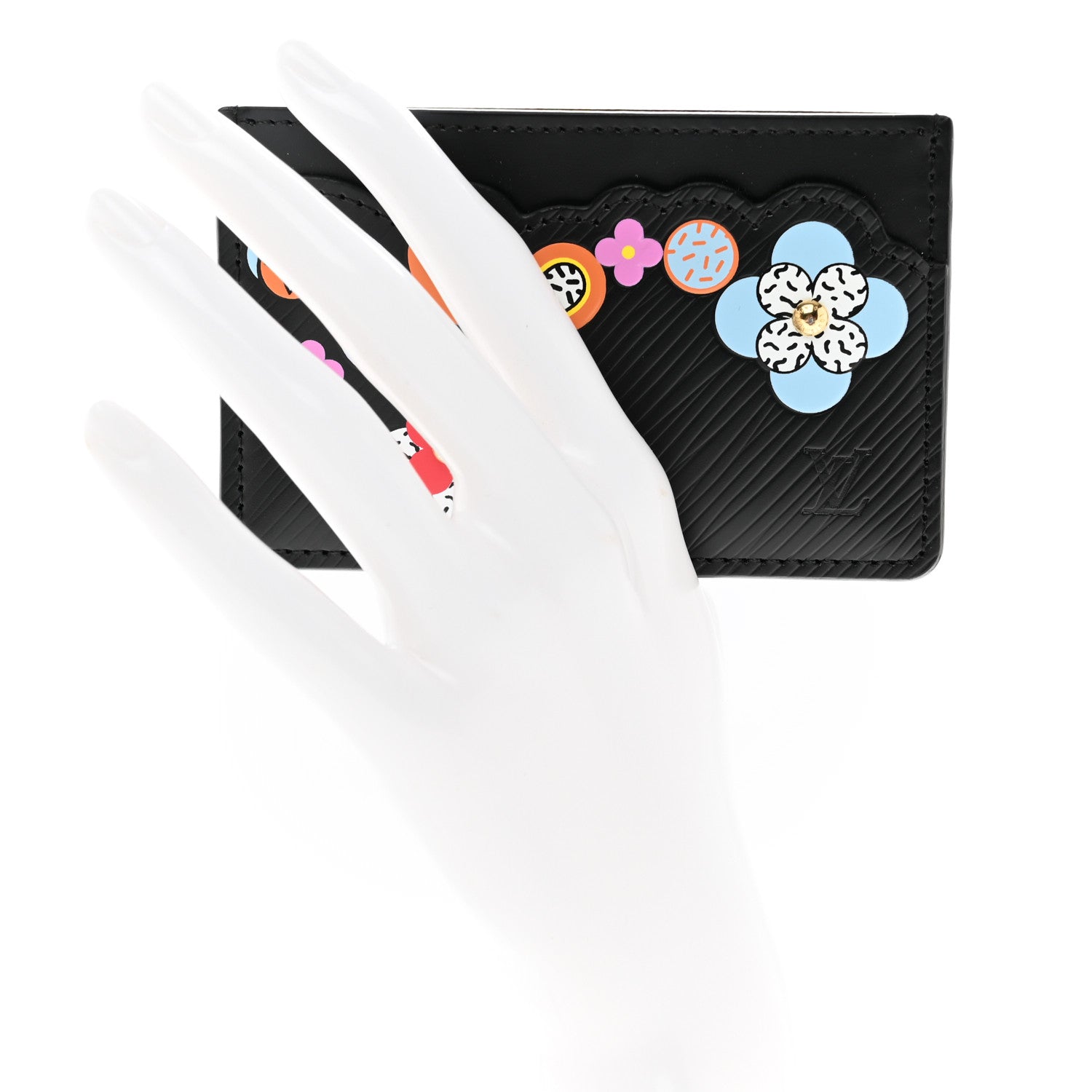Louis Vuitton Epi Flower Remix Card Holder Black 2 of 6