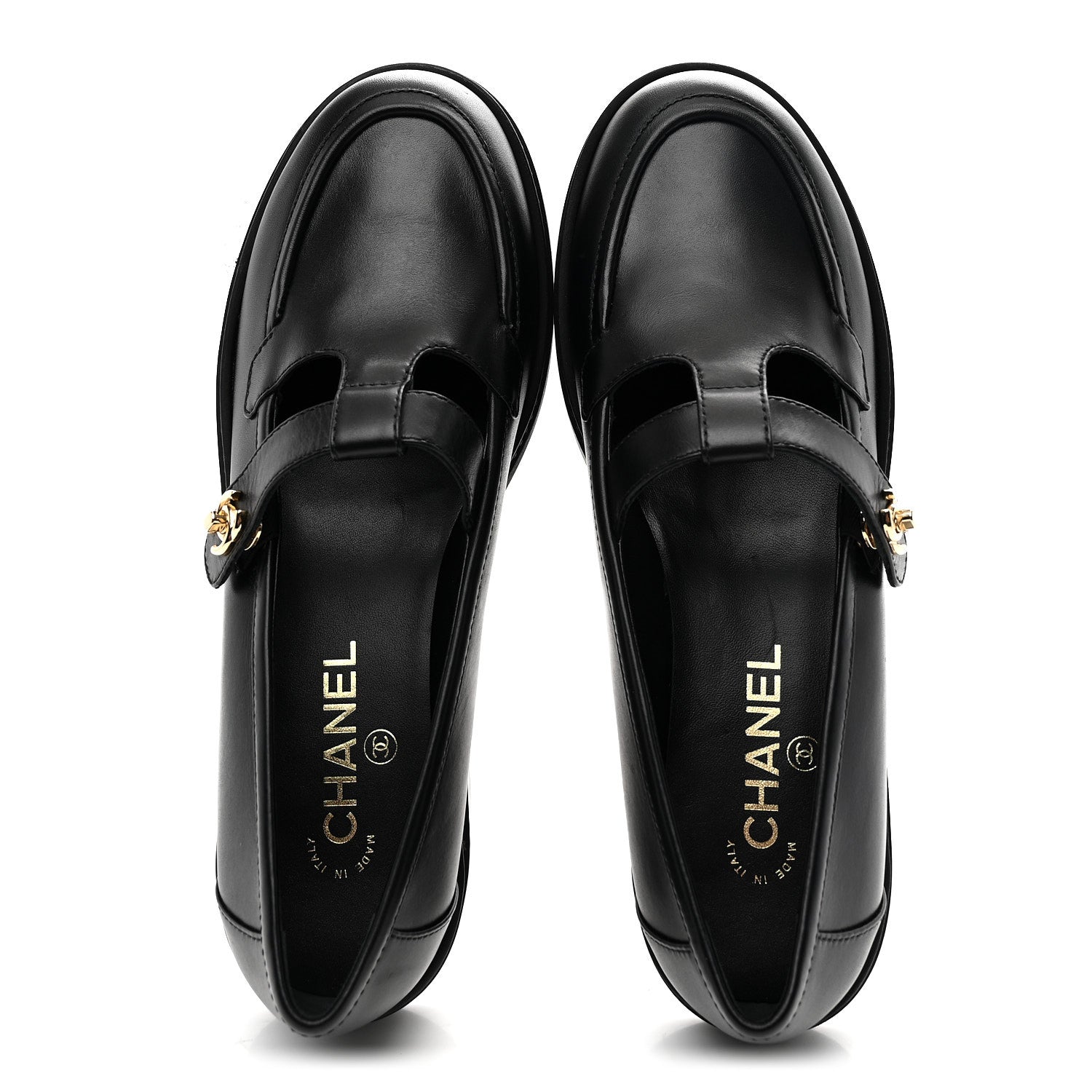 Chanel Calfskin CC Turnlock Moccasin Loafers 40 Black 1881649