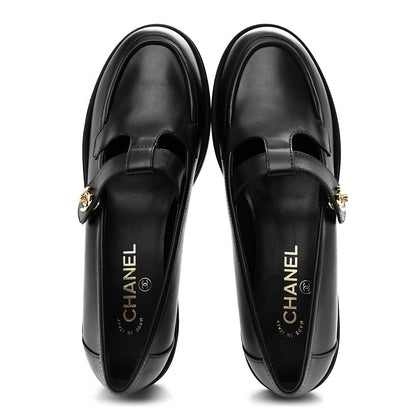 Chanel Calfskin CC Turnlock Moccasin Loafers 40 Black 2 of 10