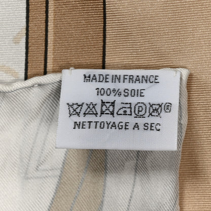 Hermes Silk Mystere Au 24 Faubourg Scarf Mastic Rose Poudre Gris Bleu 3 of 3