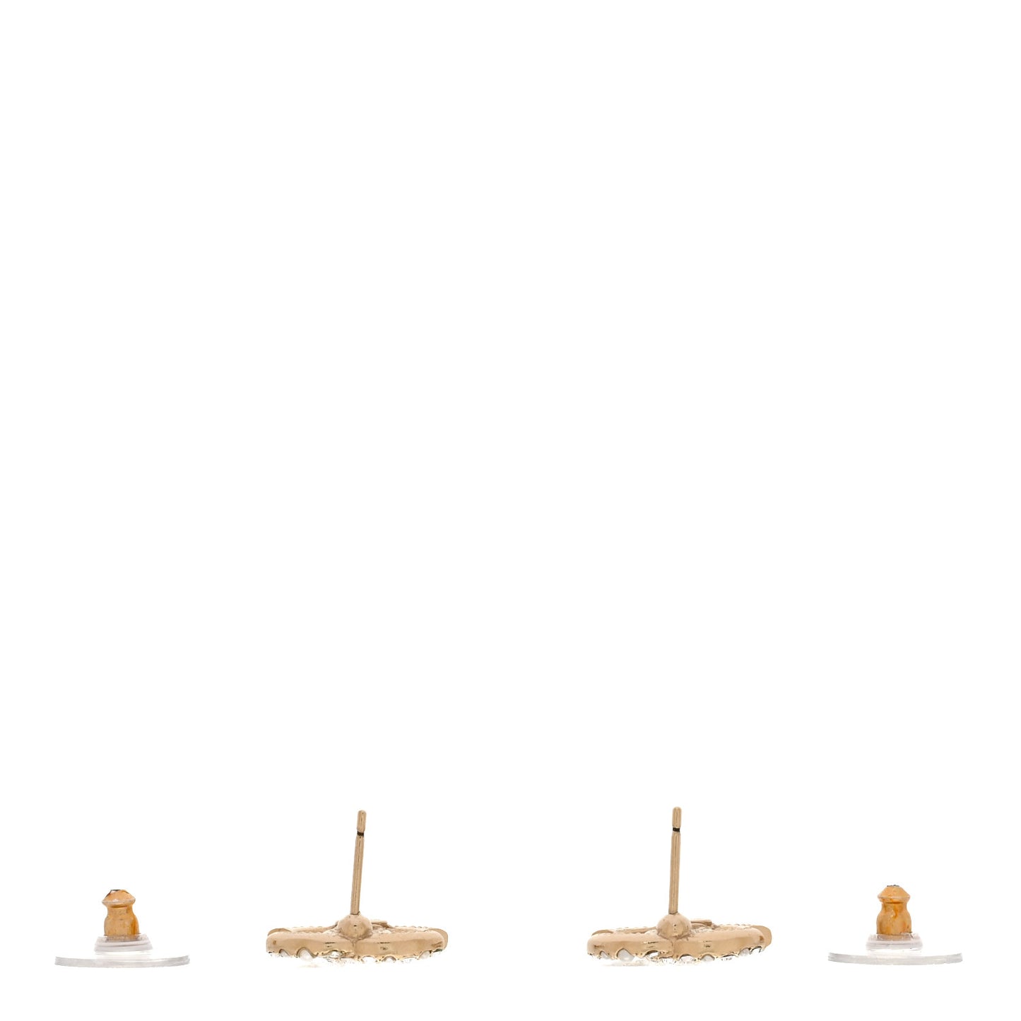 Pearl Crystal CC Earrings Gold