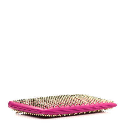 Christian Louboutin Calfskin Studded Loubiposh Chain Clutch Rose Indien Gold 3 of 11
