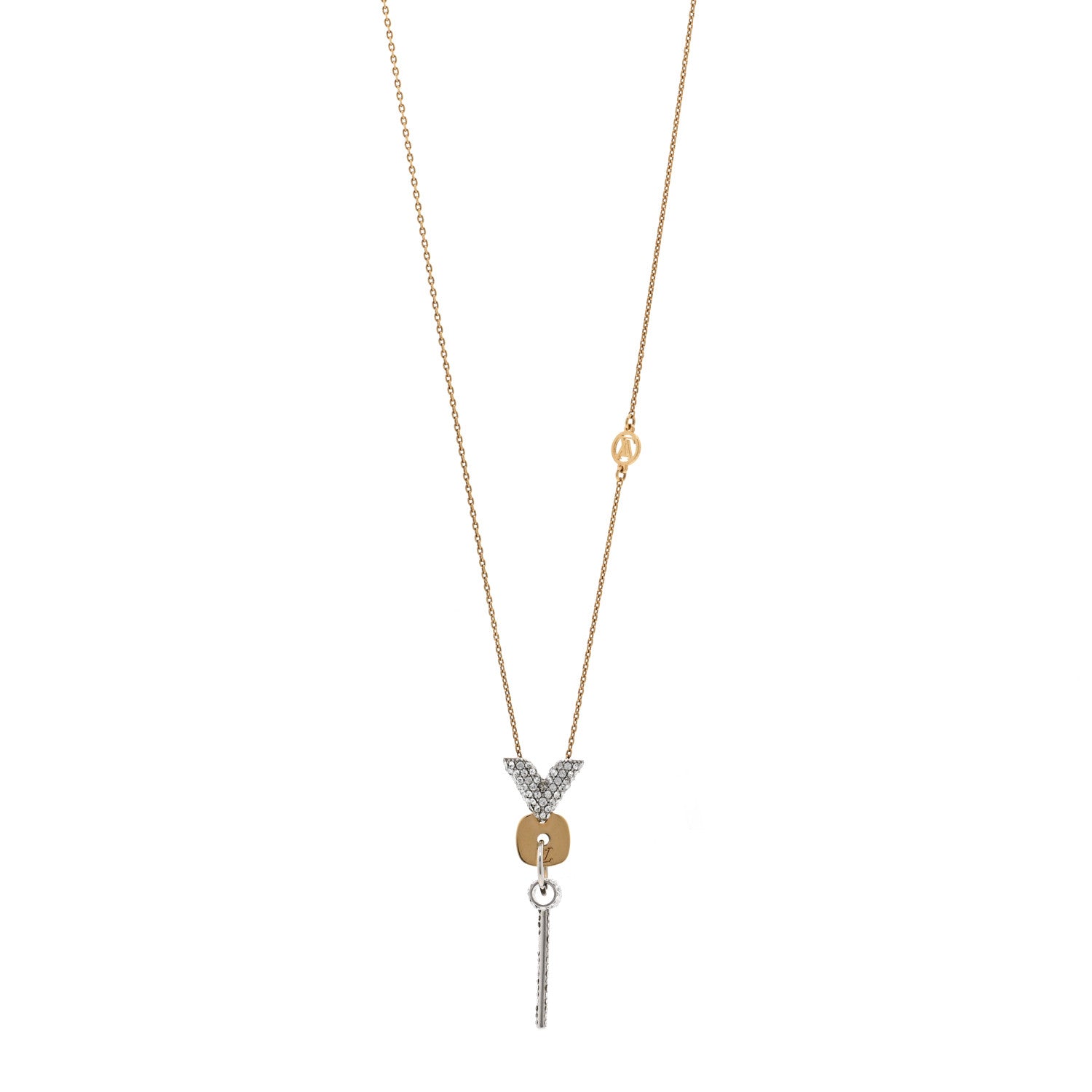 Louis Vuitton Swarovski Essential V Strass Pendant Necklace 1 of 4