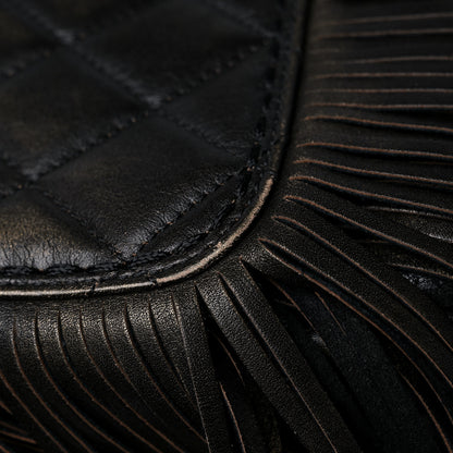 Chanel Metallic Calfskin Quilted Large Into The Fringe Flap Black 9 of 11