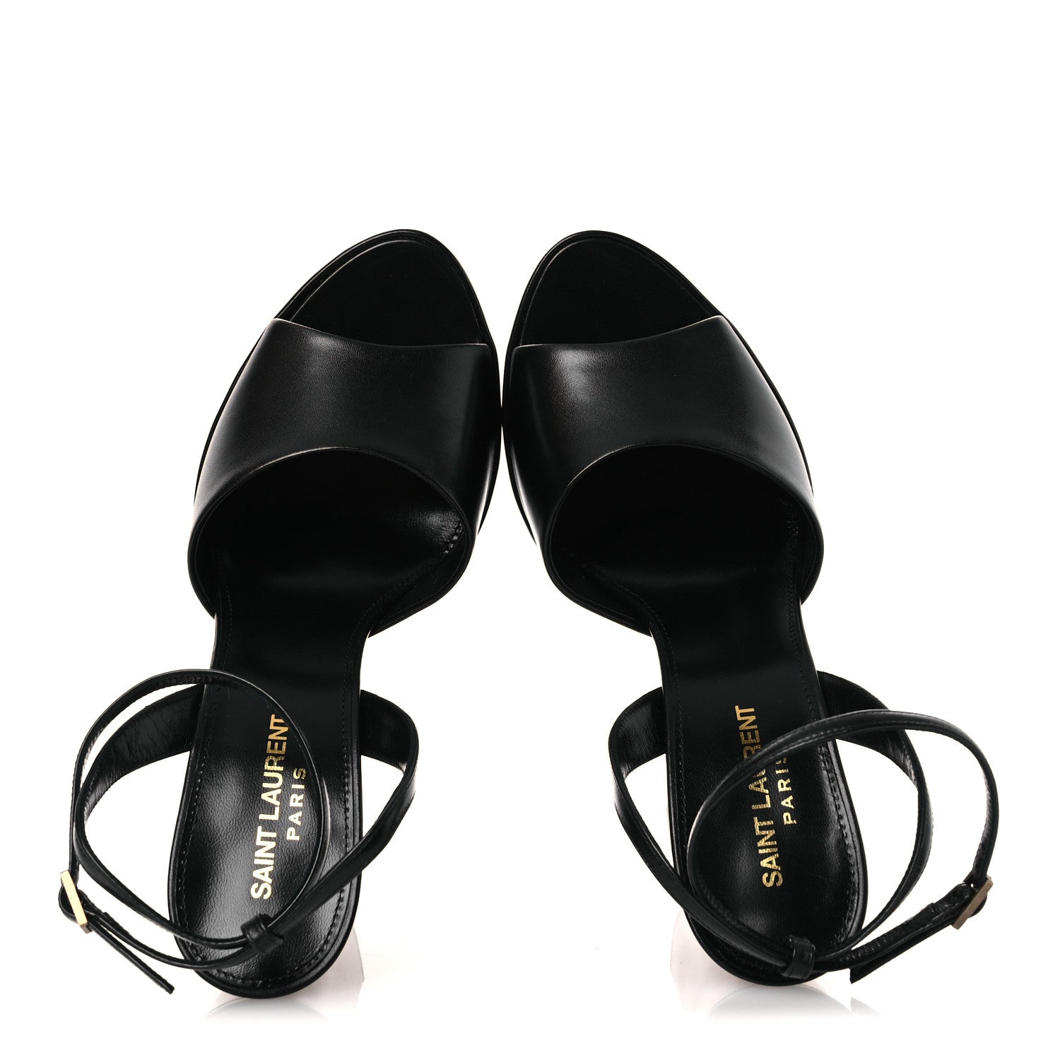 Saint Laurent Vitello Krisstal Jodie 95 Platform Sandals 38.5 Black 2 of 11