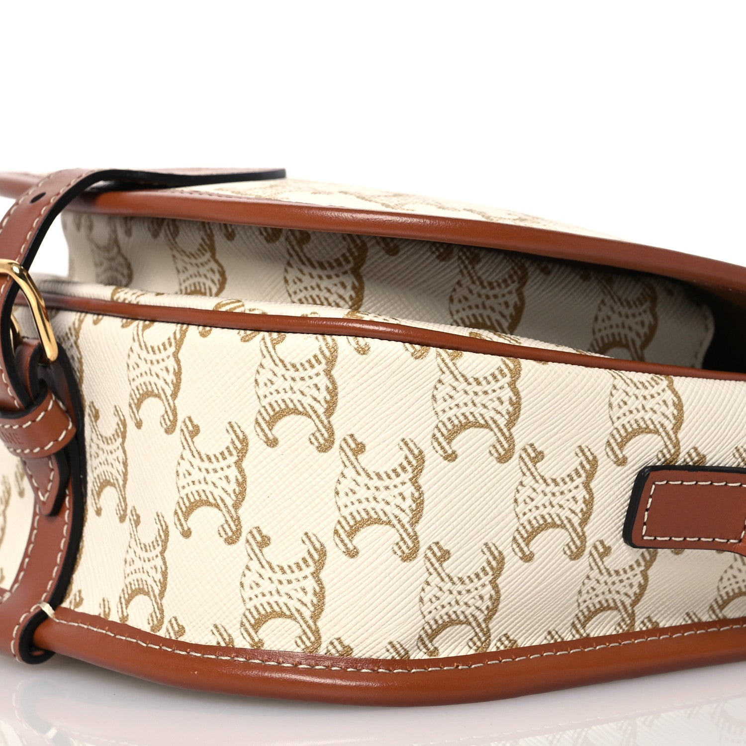 Celine Triomphe Canvas Medium Folco Bag White 10 of 12