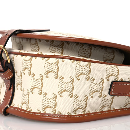 Celine Triomphe Canvas Medium Folco Bag White 10 of 12