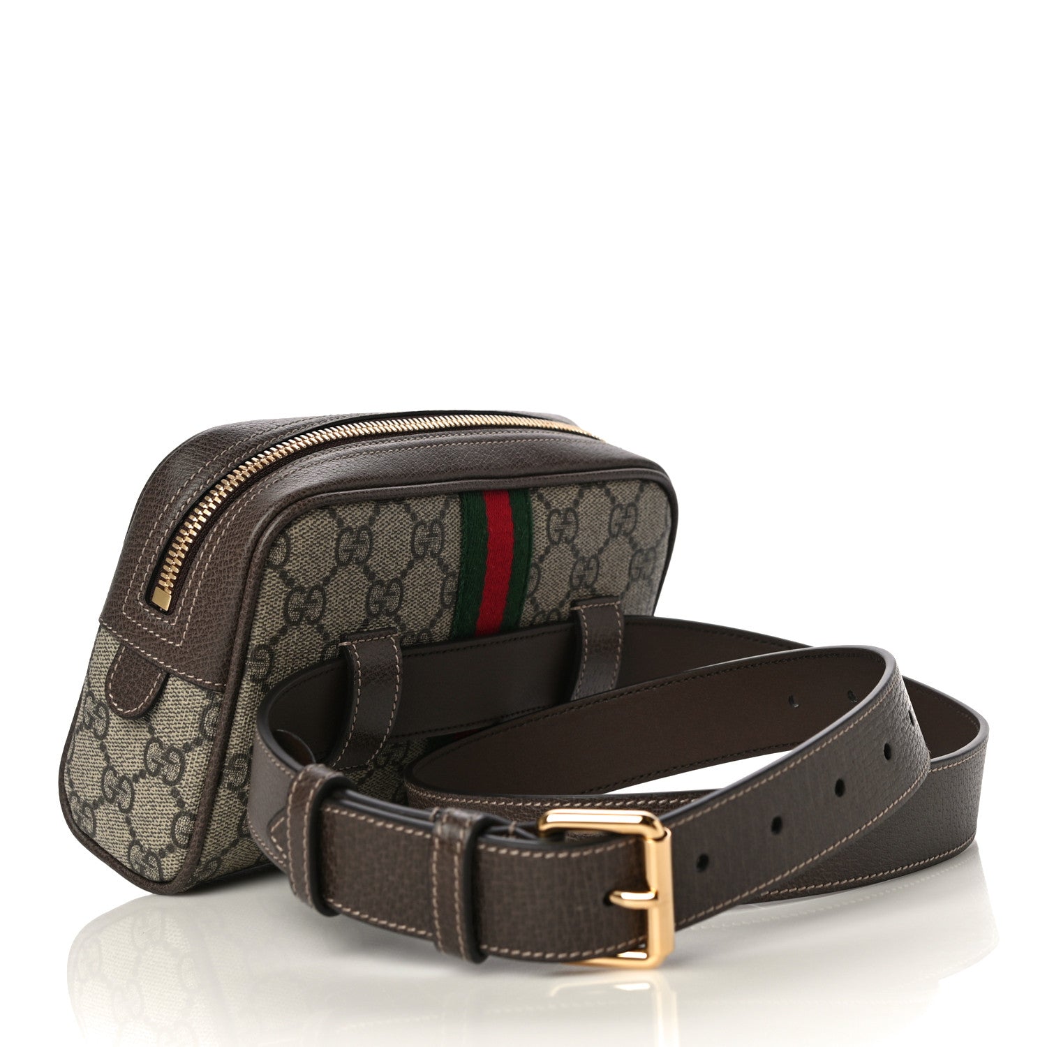 Gucci GG Supreme Monogram Web Small Ophidia Belt Bag 95 38 Dark Brown 2 of 11