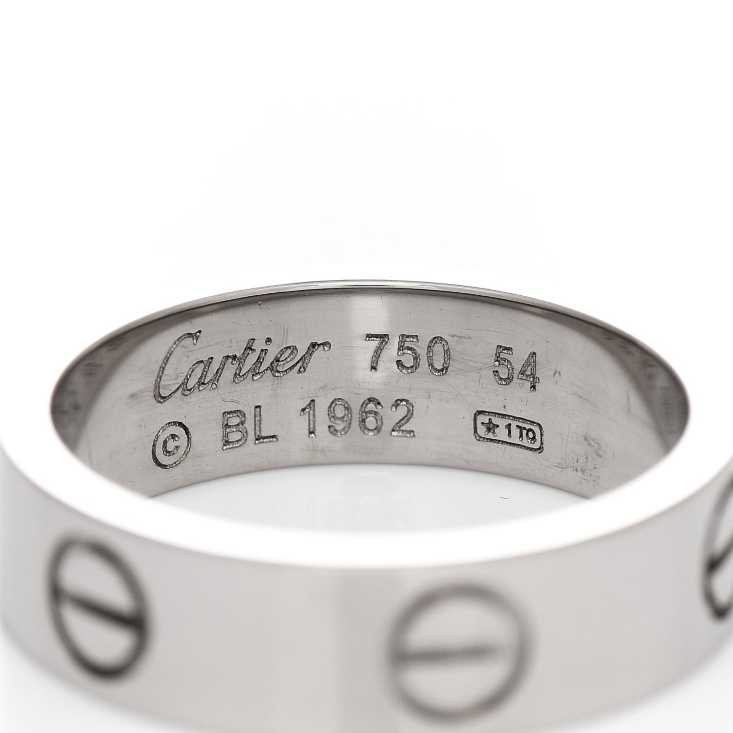18K White Gold 5.5mm LOVE Ring 54 6.75