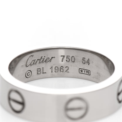 Cartier 18K White Gold 5.5mm LOVE Ring 54 6.75 4 of 5