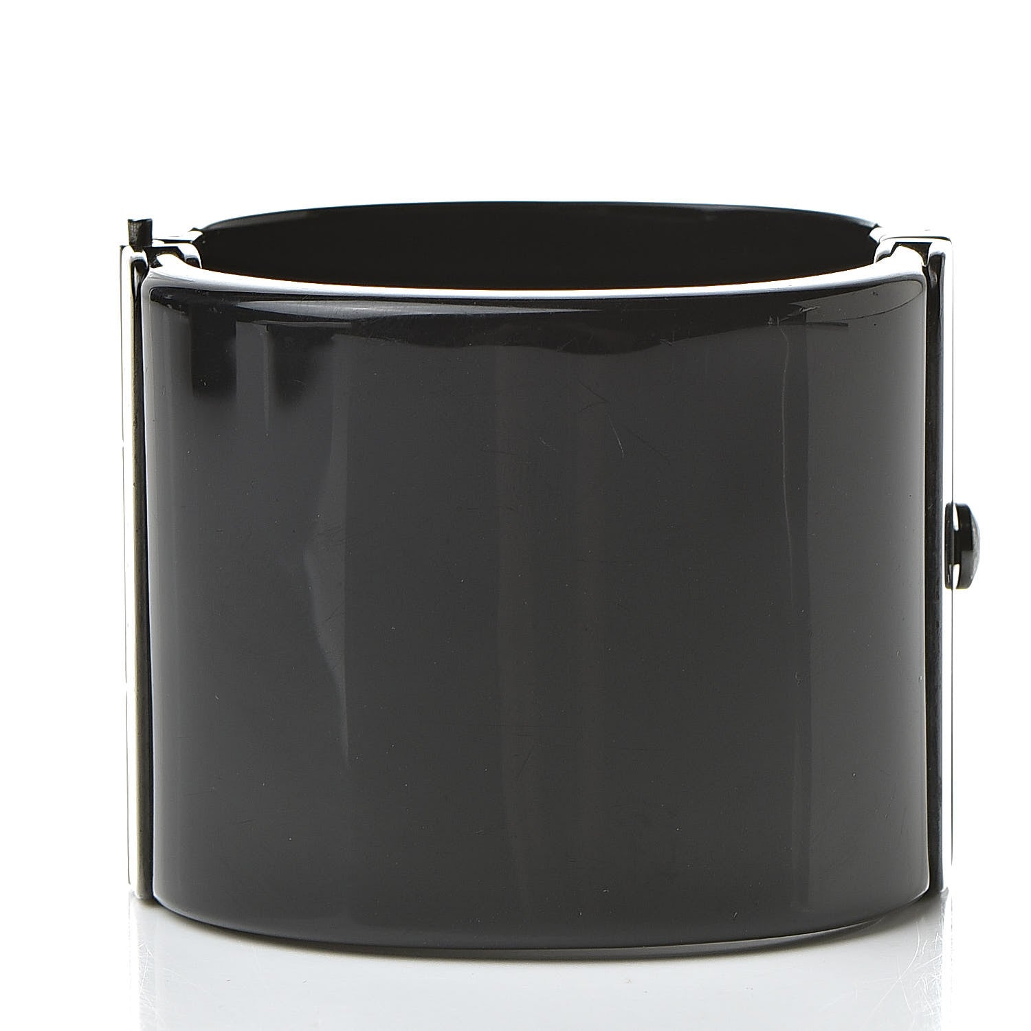 Chanel Resin Ruthenium Crystal CC Cuff Black 3 of 7