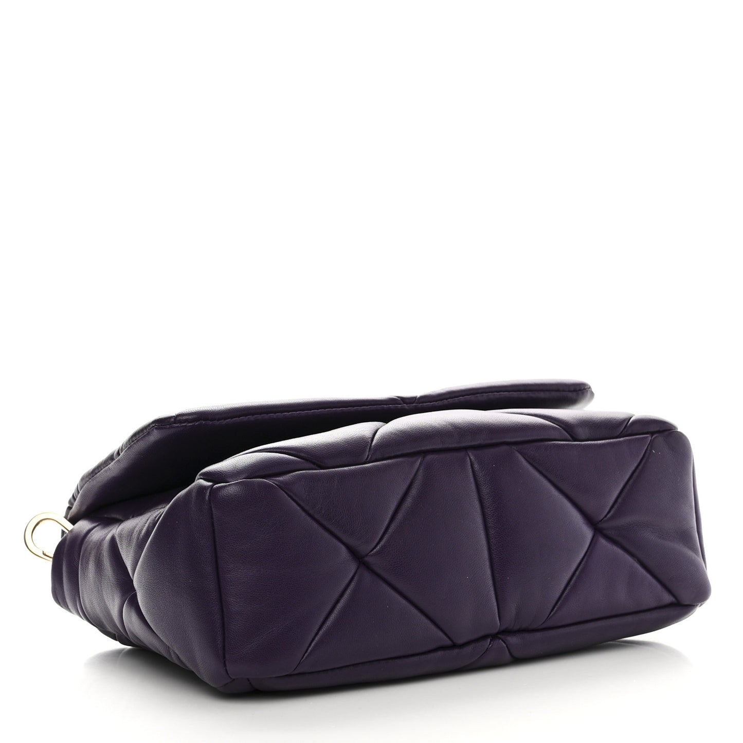 Nappa Re-Nylon Triangle Quilted Patchwork System Flap Shoulder Bag Viola