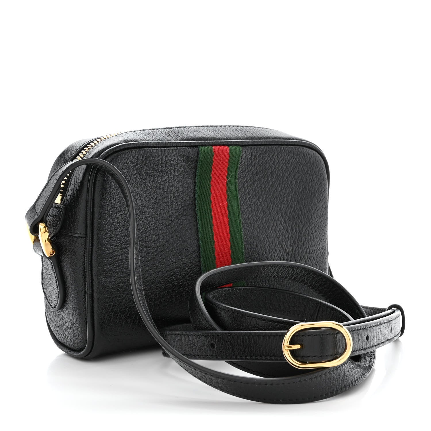 Gucci Calfskin Web Mini Ophidia Shoulder Bag Black 3 of 11