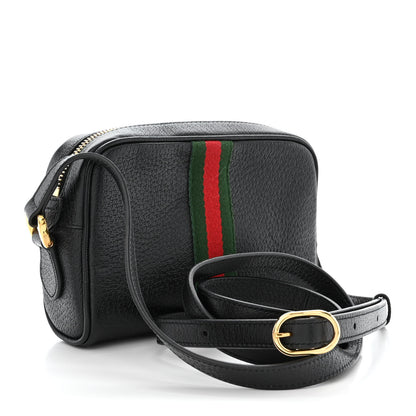 Gucci Calfskin Web Mini Ophidia Shoulder Bag Black 3 of 11
