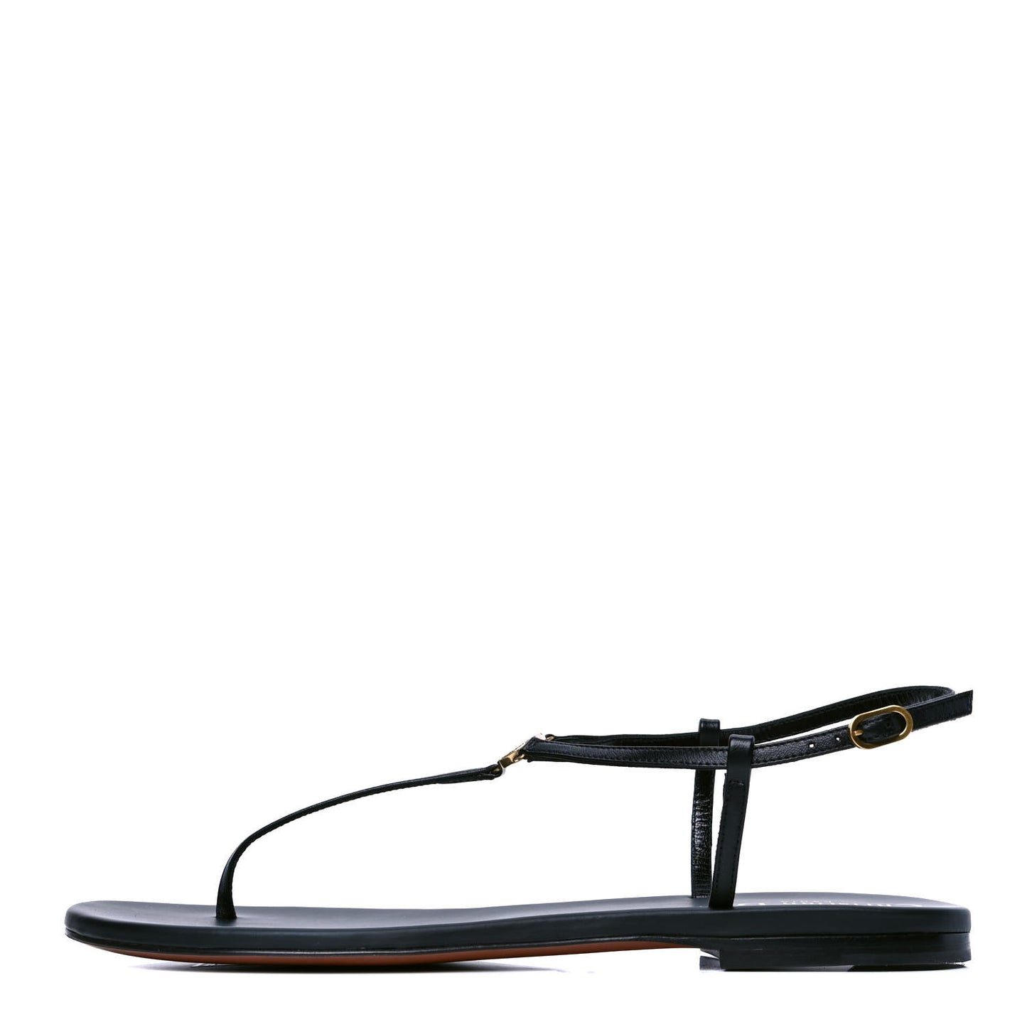 Lambskin Crystal Signature T-Strap Sandals 40 Black