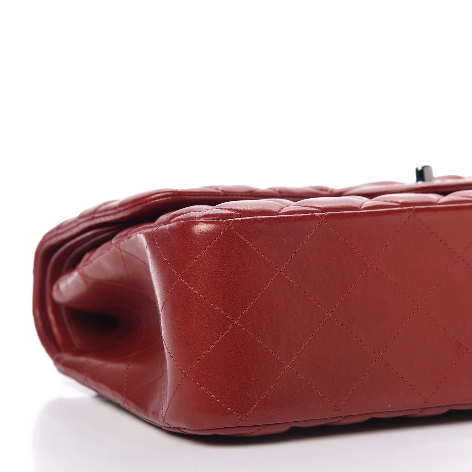 Chanel Lambskin Quilted Jumbo Double Flap Dark Red 6 of 10