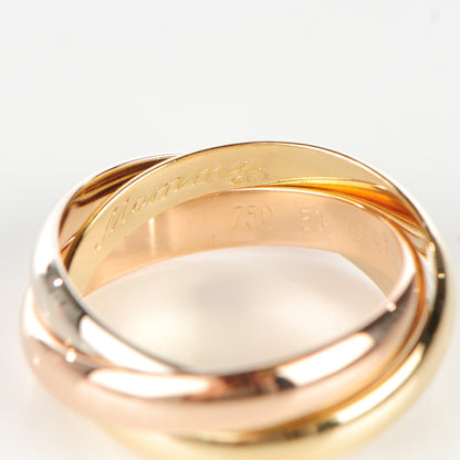 Cartier 18K Pink Yellow White Gold Classic Trinity Ring 53 6.25 7 of 9