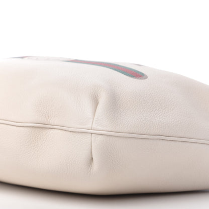 Gucci Grained Calfskin Logo Half Moon Hobo White 7 of 10