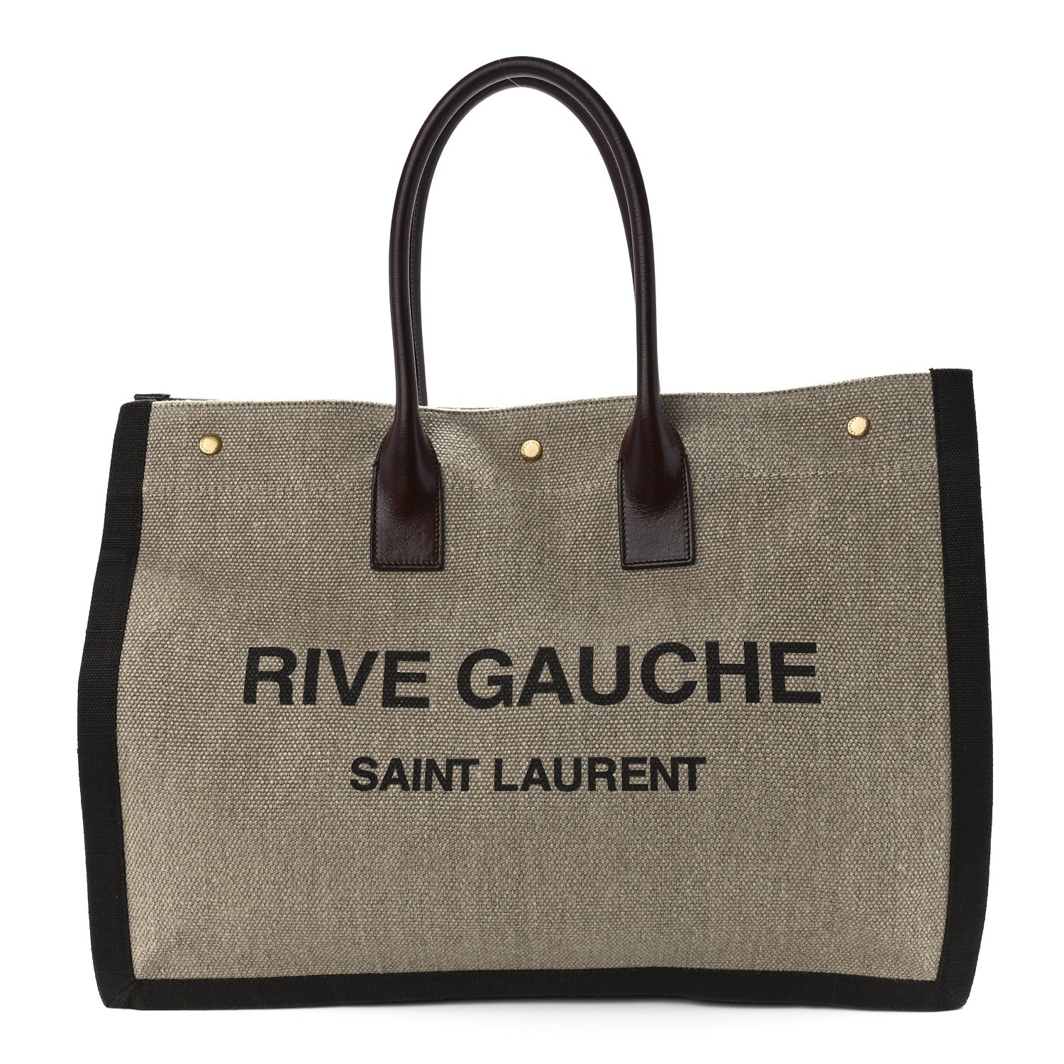 Saint Laurent Linen Calfskin Rive Gauche Tote Natural 1 of 11