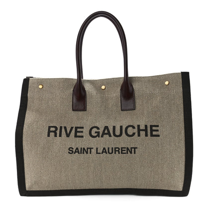 Saint Laurent Linen Calfskin Rive Gauche Tote Natural 1 of 11