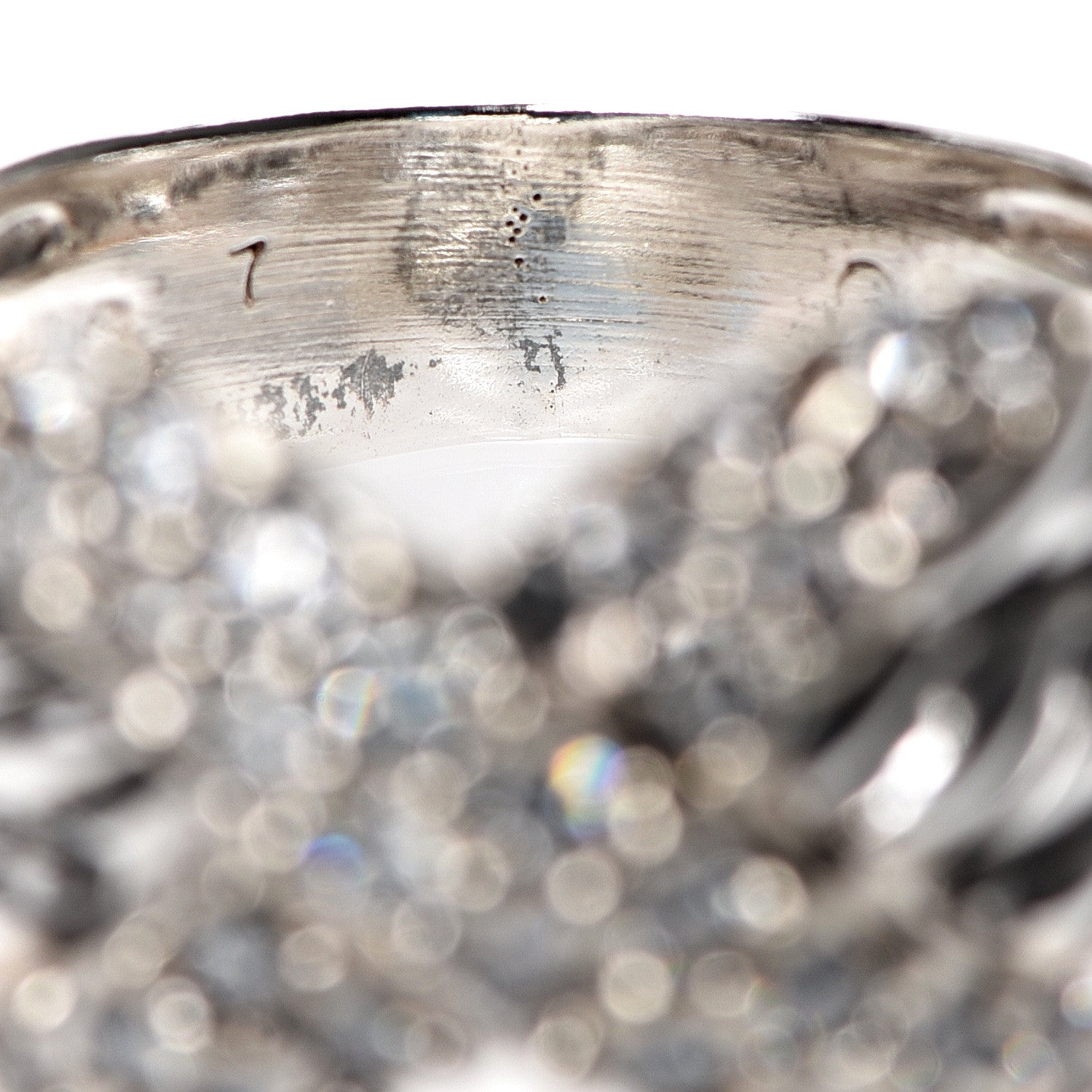 David Yurman Sterling Silver Diamond 12mm X Crossover Ring 52 6 7 of 8