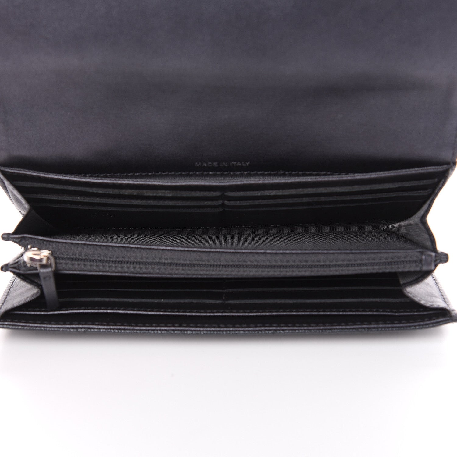 Chanel Metallic Caviar Quilted CC Large Gusset Flap Wallet Black 5 of 11