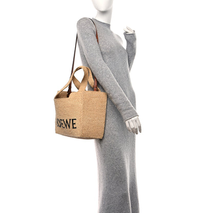 Loewe Raffia Medium Paula's Ibiza Logo Tote Natural Tan 2 of 9