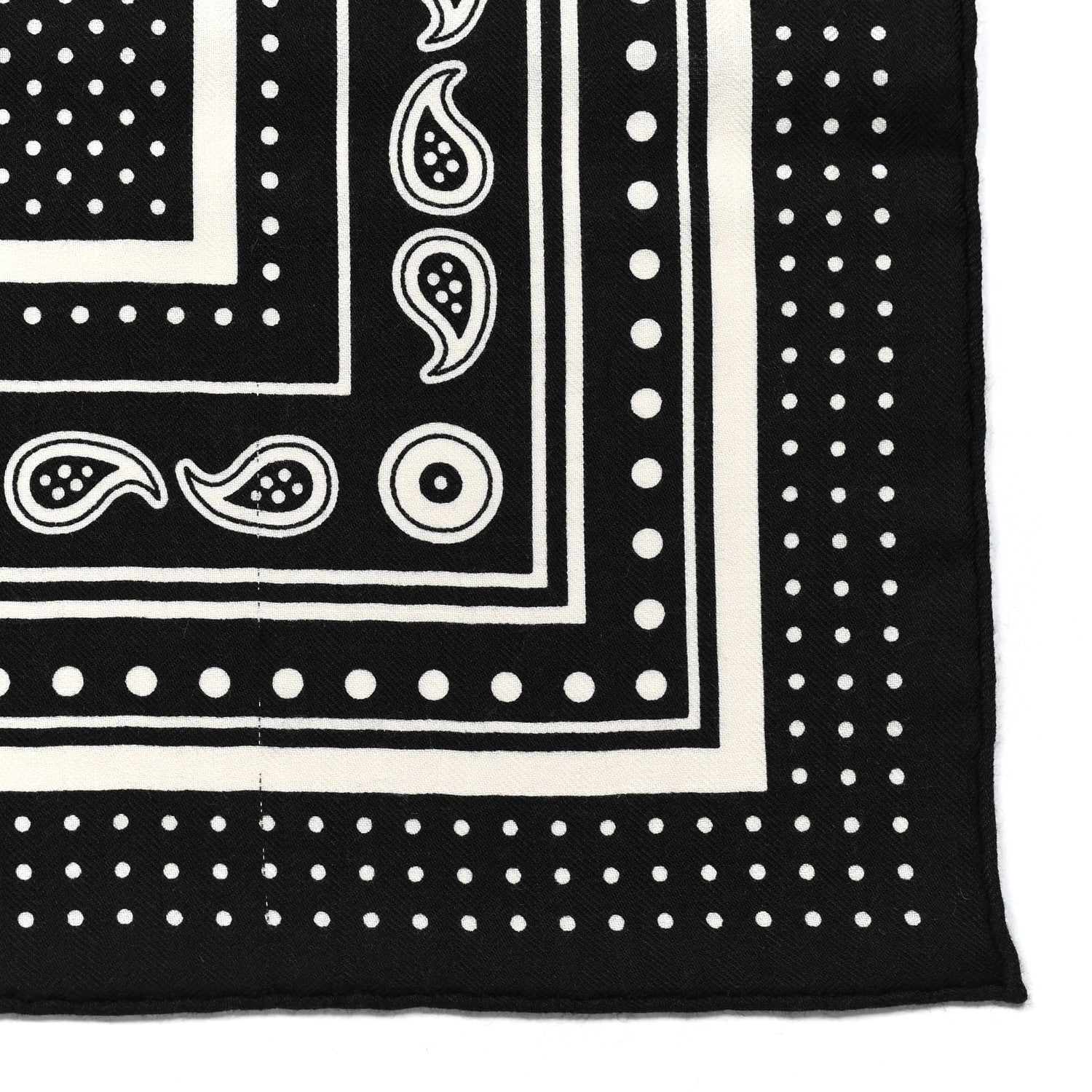Hermes Cashmere Silk Les Cles Bandana Shawl 140 Black White 4 of 6
