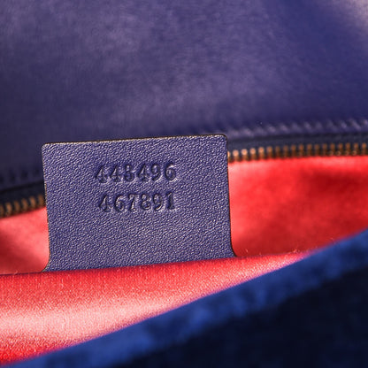 Gucci Velvet Matelasse Medium GG Marmont Shoulder Bag Cobalt Blue 8 of 11