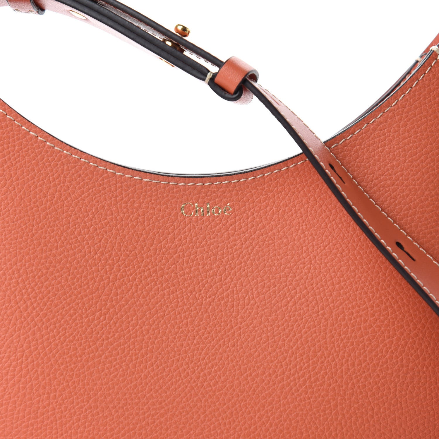 Chloe Small Grain Smooth Calfskin Small Darryl Hobo Tawny Orange 9 of 9