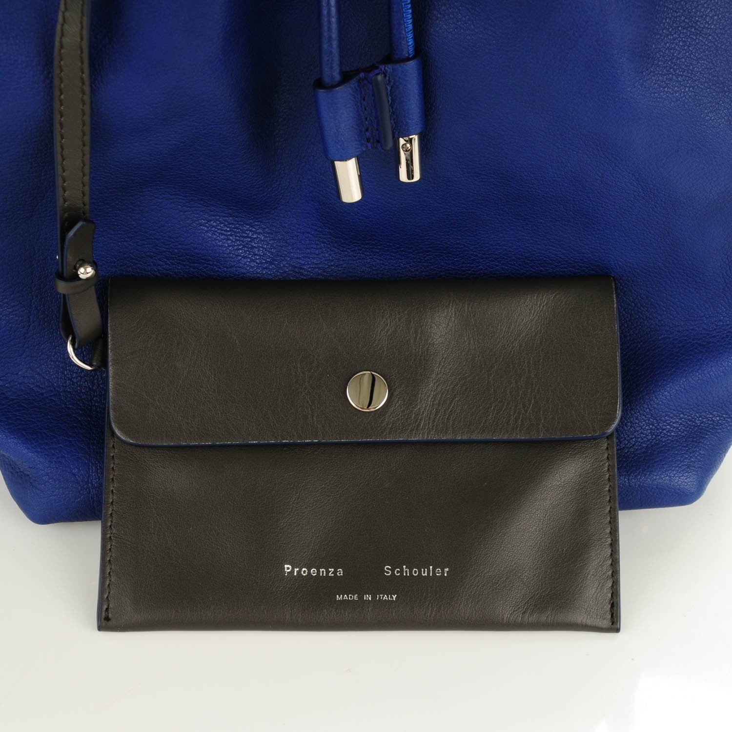 Proenza Schouler Calfskin Buffalo Medium Bucket Bag Blue 5 of 9