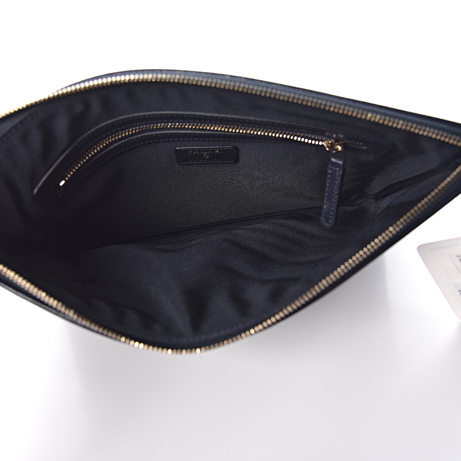 Chanel Caviar Quilted Medium Vintage Mademoiselle Cosmetic Case Navy Blue 5 of 8