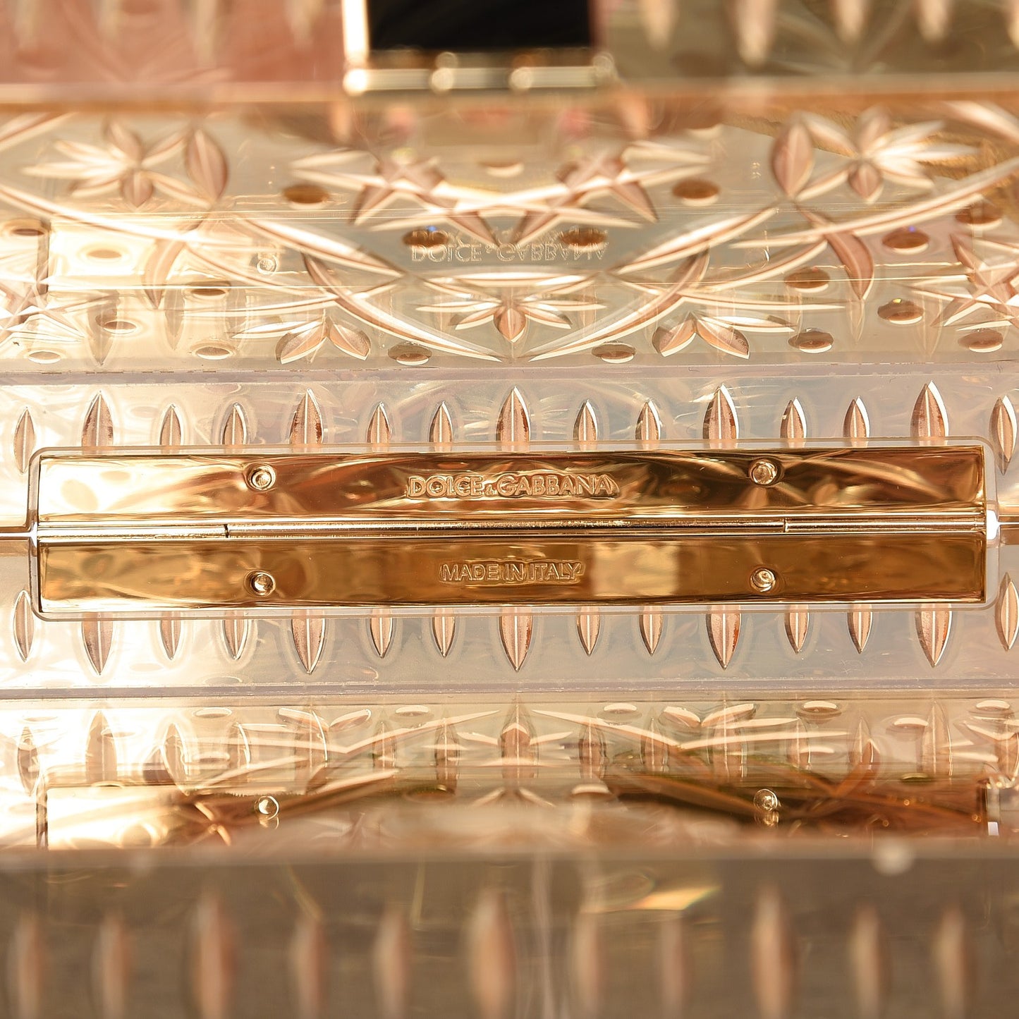 Metallic Plexiglass Crystal Embellished Shoulder Bag